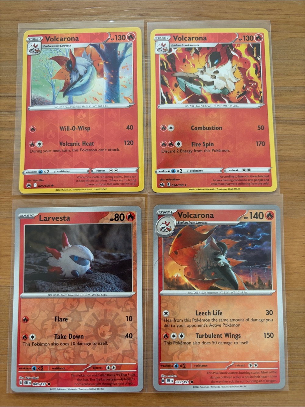 Larvesta & Volcarona Evolution Lot | 4 Pokémon Cards | Reverse Holo ✨5/$25✨